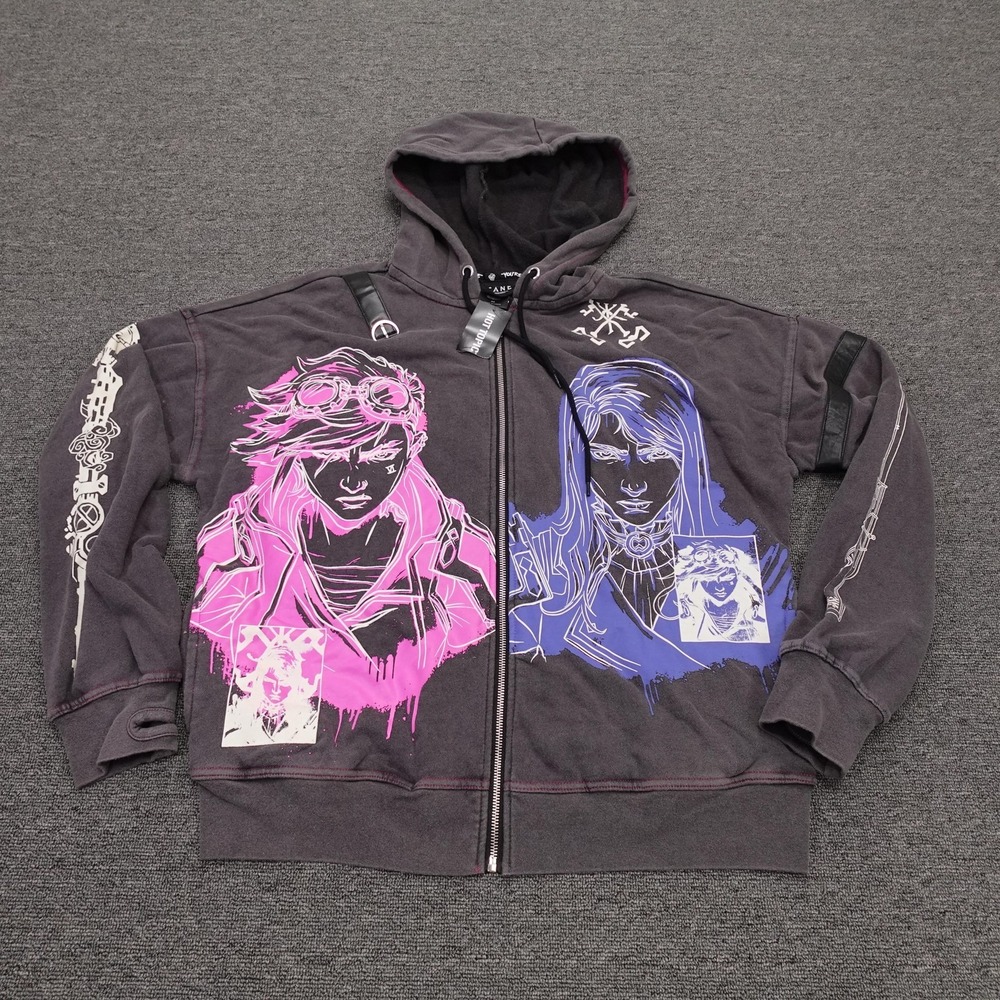 Arcane League Of Legends Hoodie Mens Medium Full Zip Fleece Vi Caitlyn